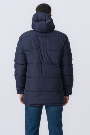 Long Puffer Jacket - Navy