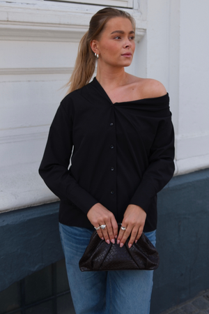 Serena Oversized Camisa - Negro