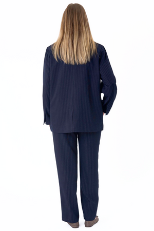 Traje de gran tamaño (Pinstripe Navy) - Paquete de paquete