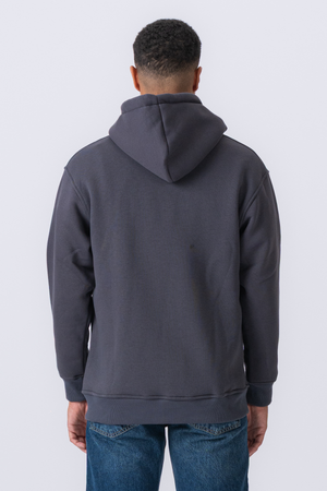 Sudadera con sudadera con cremallera relajada - gris oscuro
