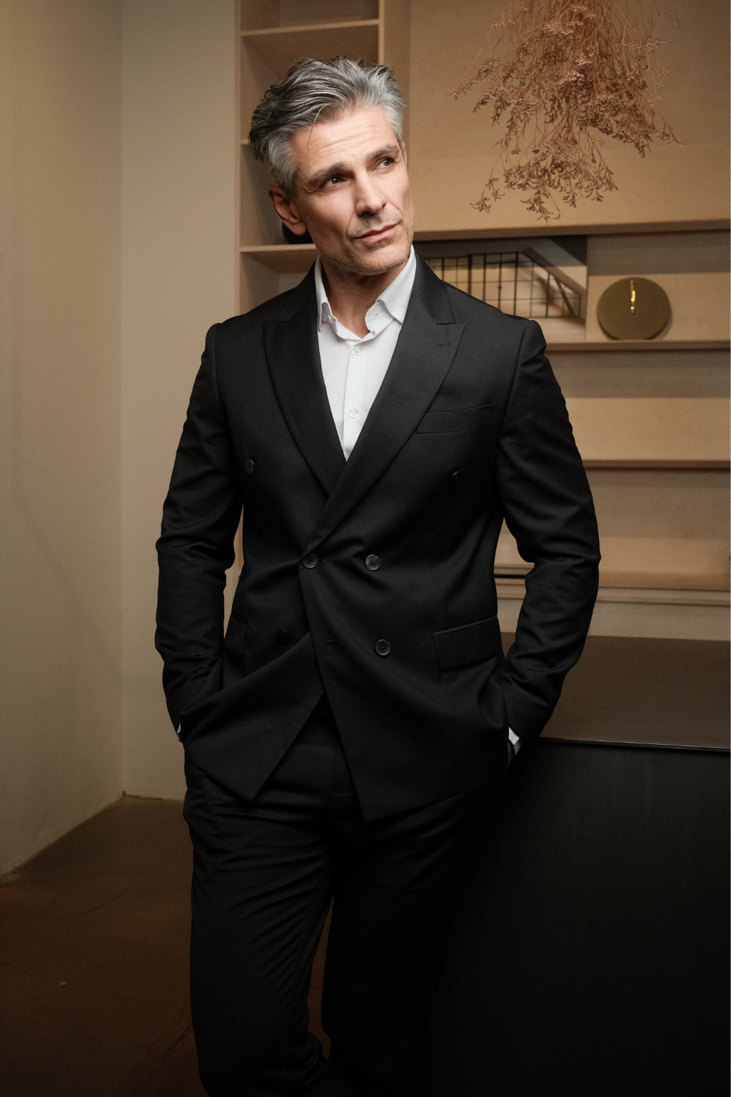 Premium Blazer de doble pecho - Negro