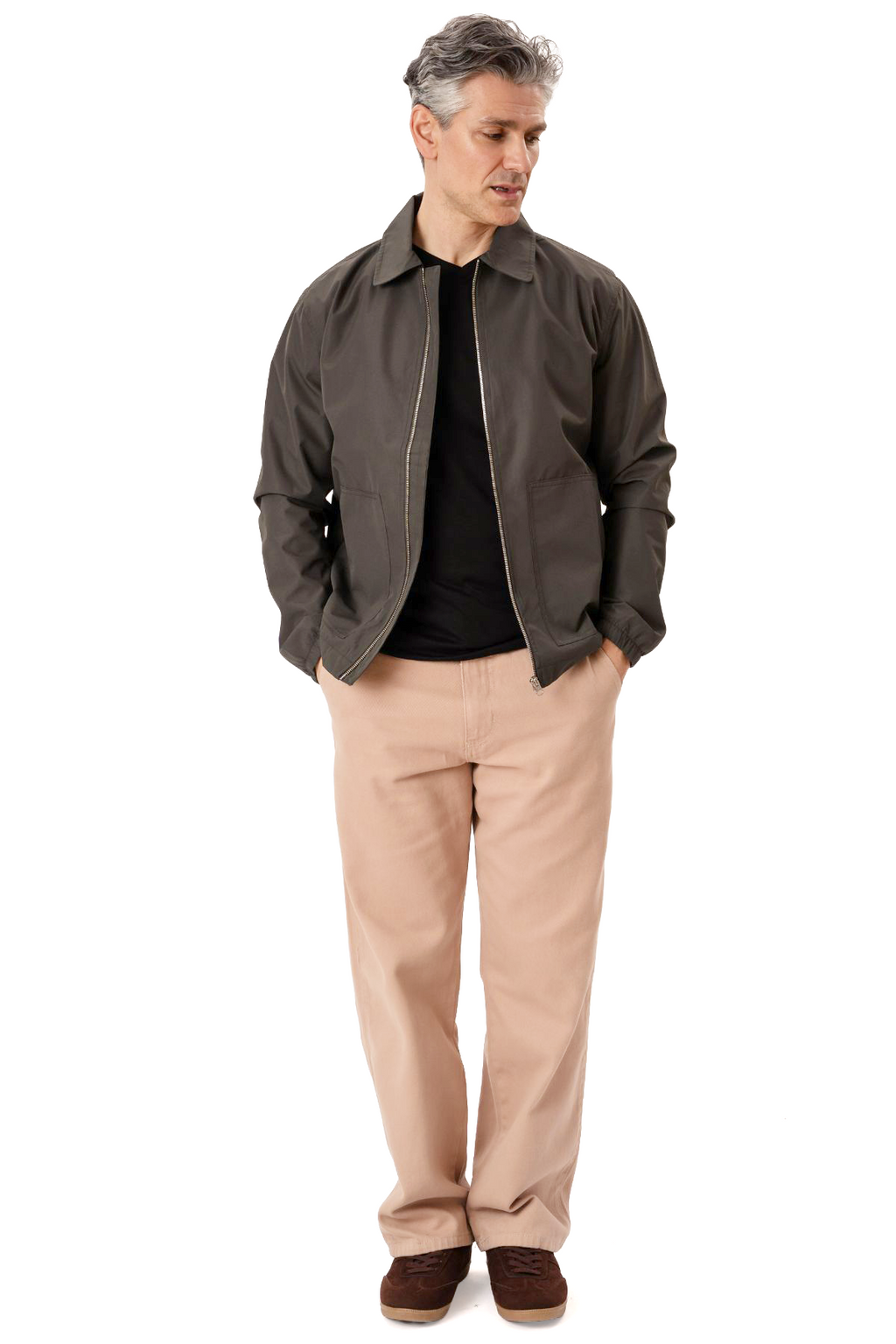 Chaqueta Milan con cremallera - Caqui