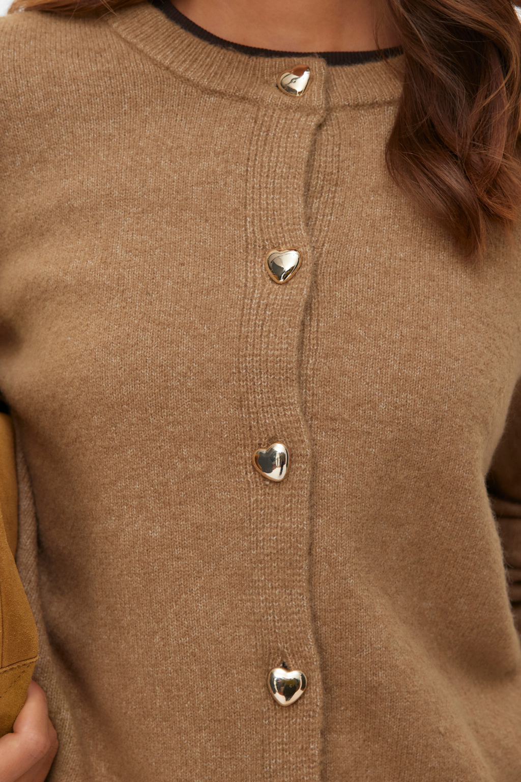 Cárdigan corto con botones Fiona - Silver Mink Melange