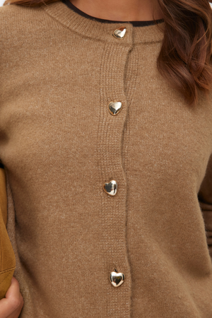 Cárdigan corto con botones Fiona - Silver Mink Melange