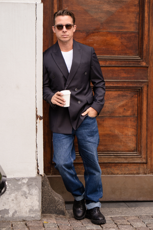 Premium Blazer de doble pecho - Negro