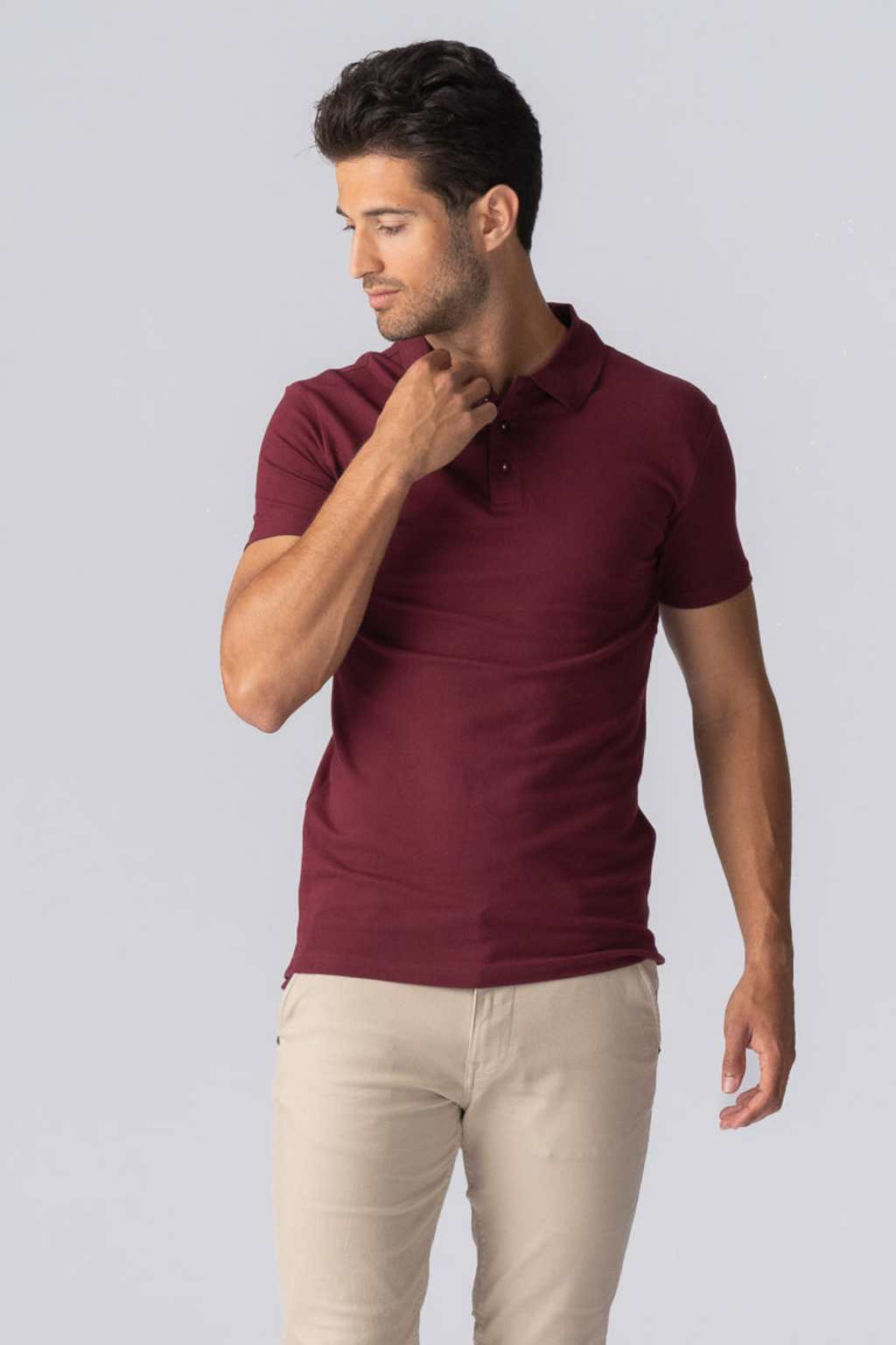 Muscle Polo Shirt - Borgoña