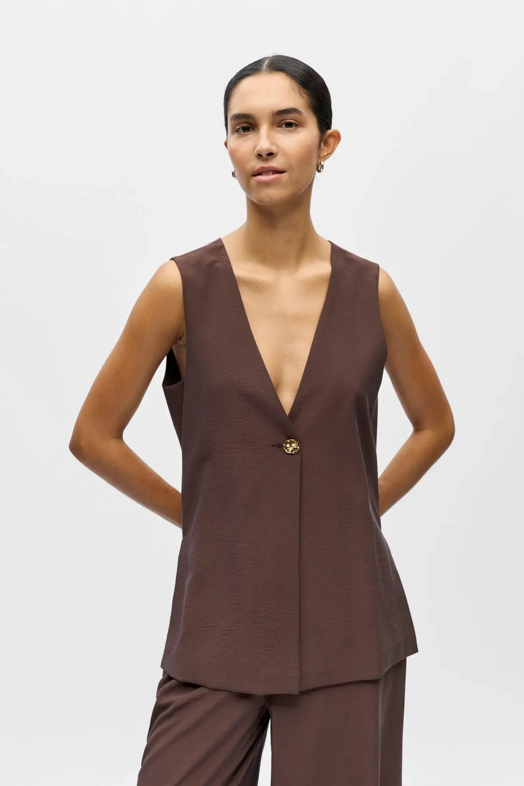 Isla Yui Waistcoat - Seal Brown