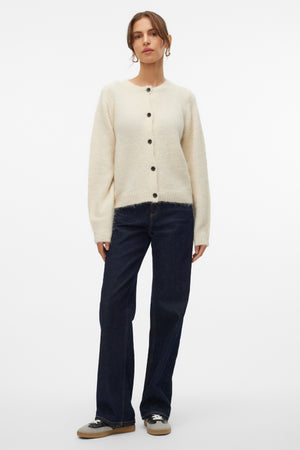 Novah O-Neck Button Cardi - Birch