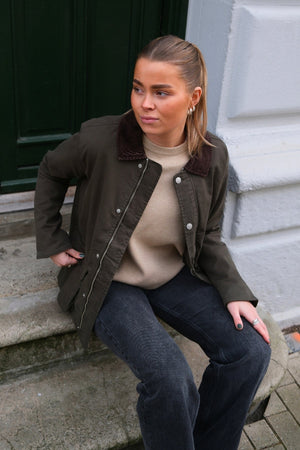 Chaqueta de sarga - Oliva oscura