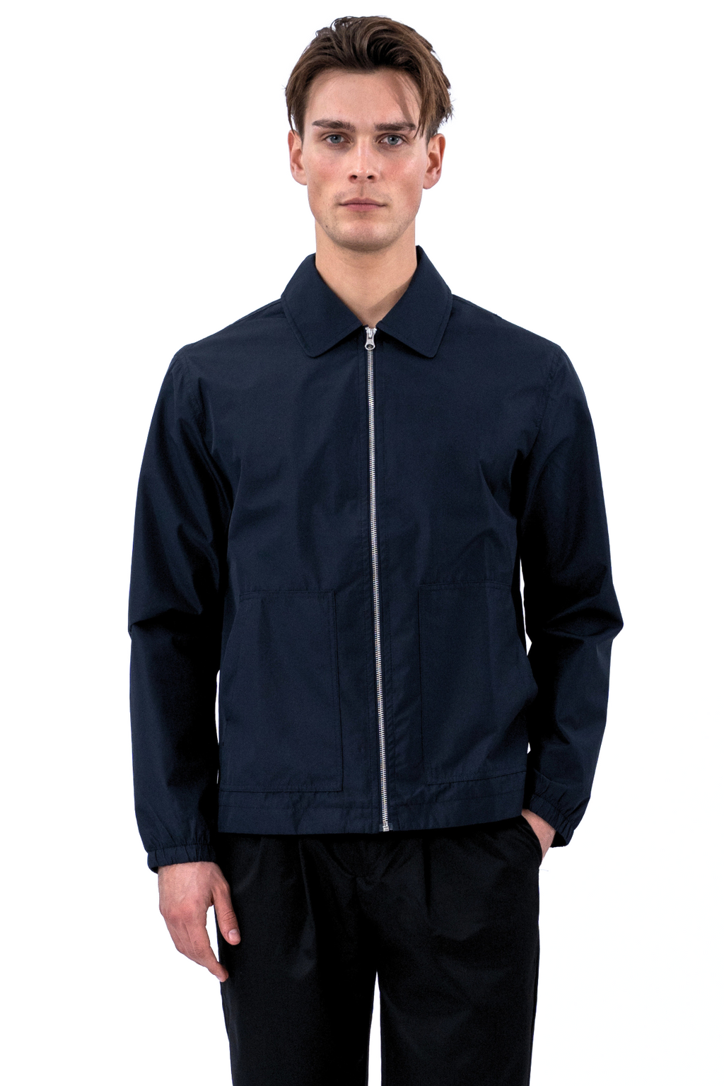 Chaqueta corta con cremallera - Azul marino