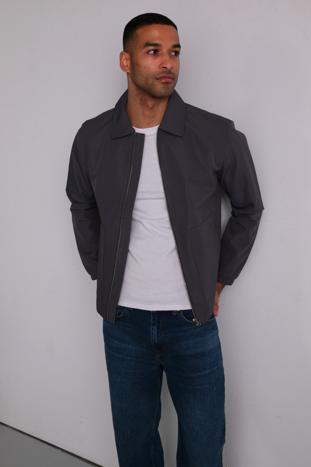 Short Zip Jacket - Grey