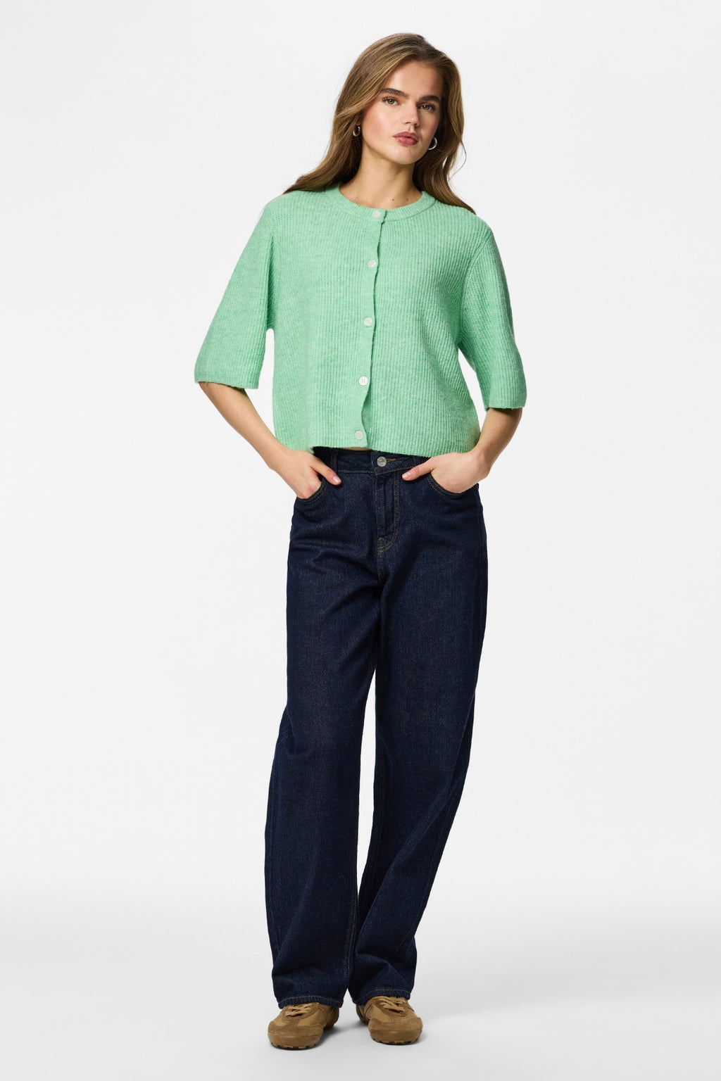 Cárdigan de punto con cuello redondo Silly - Sprucestone Melange