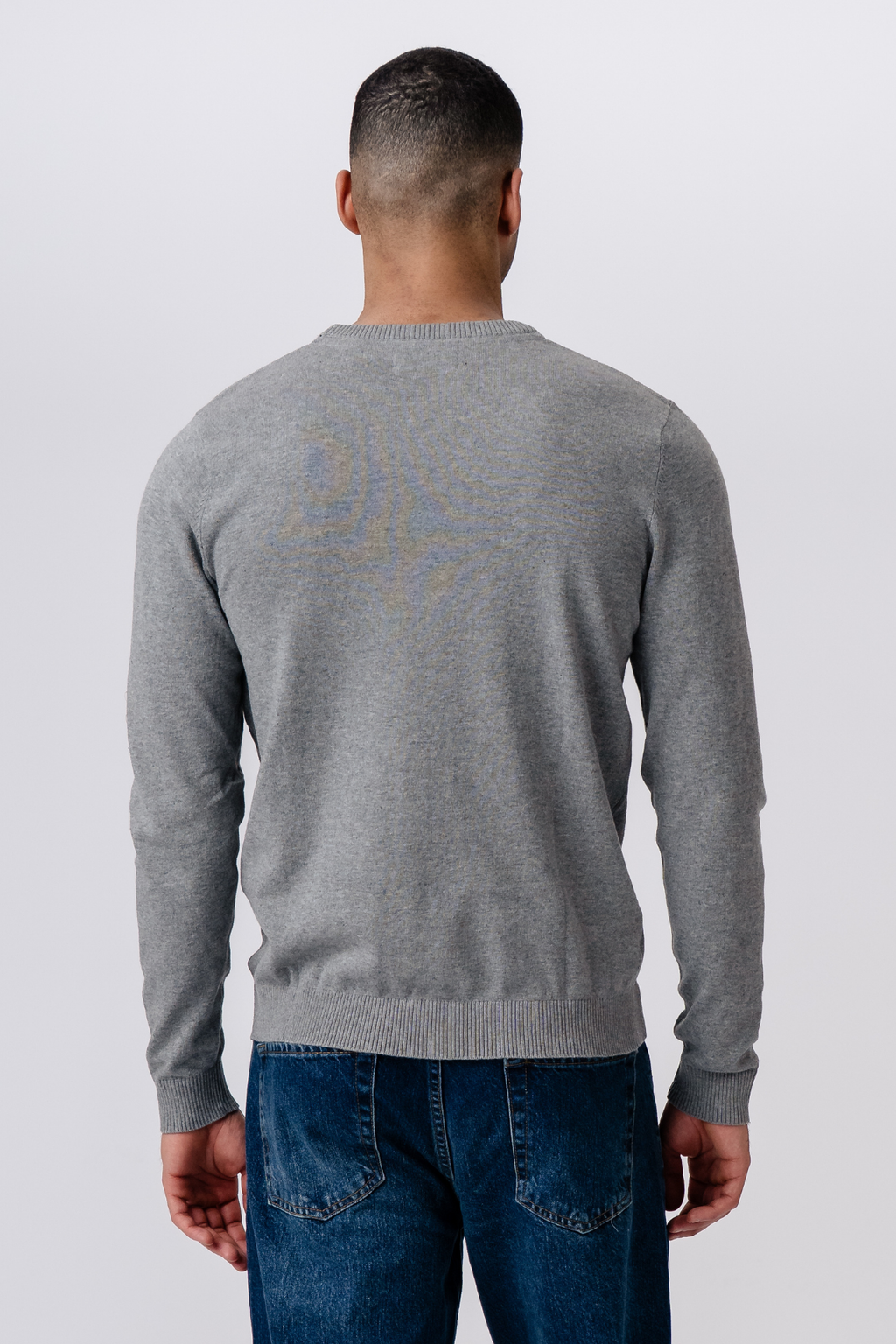 Jersey Cuello Redondo - Gris Melange