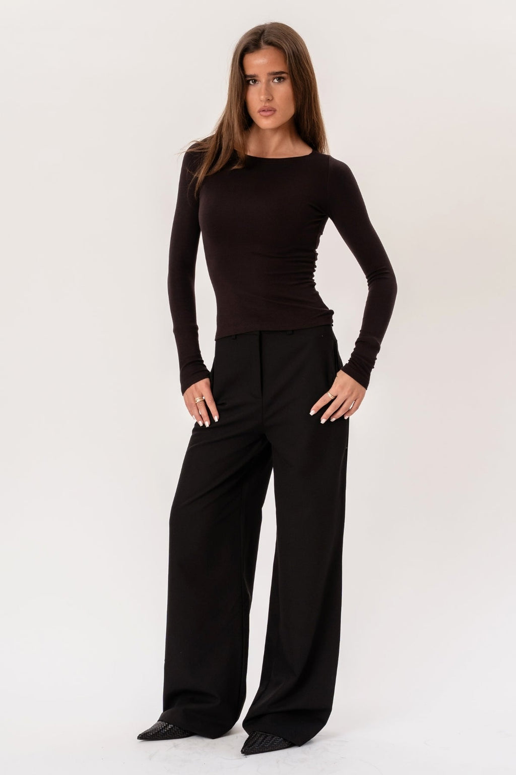rosalía ancho Pants - Negro