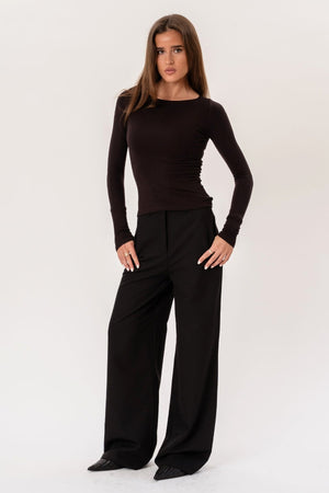 rosalía ancho Pants - Negro
