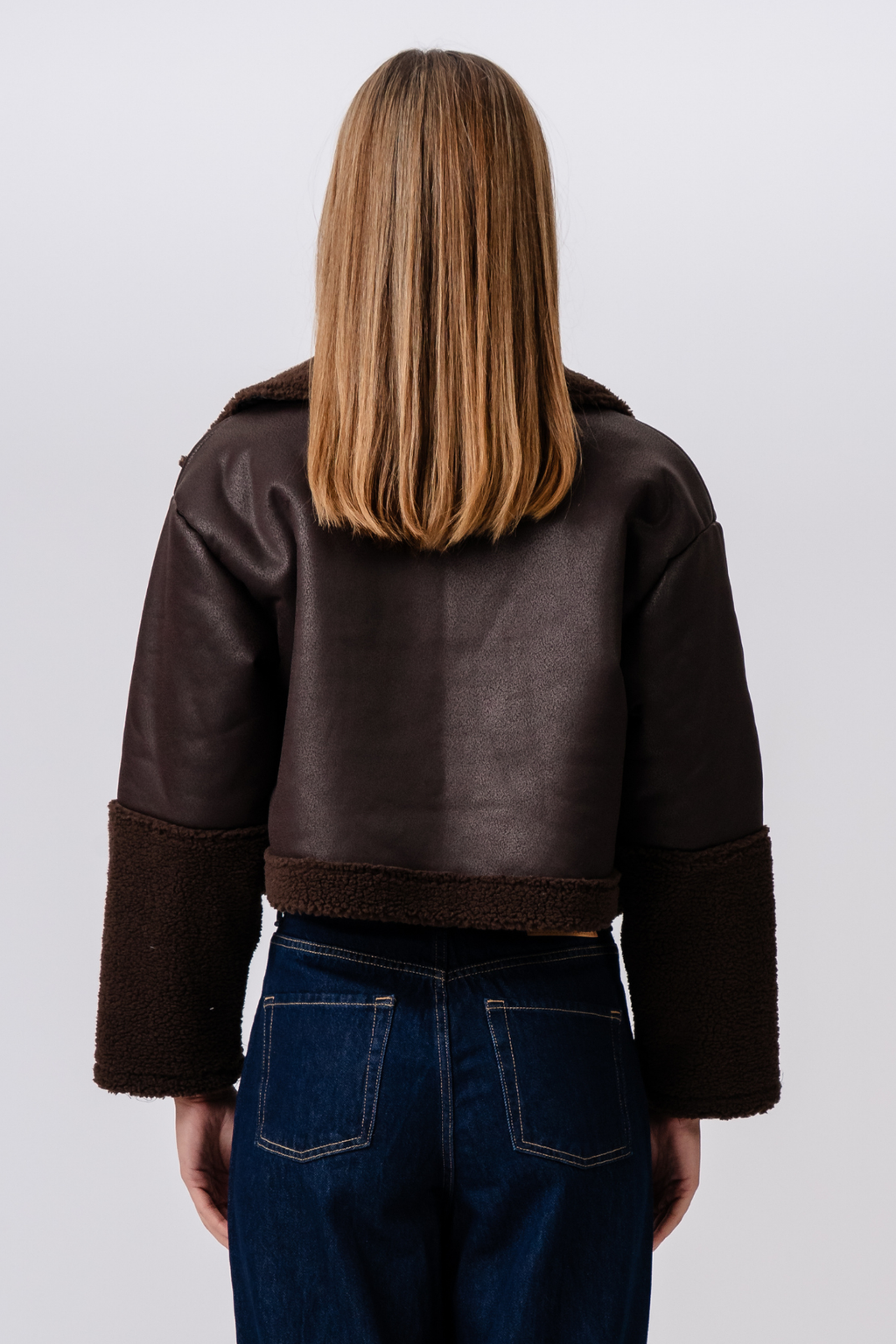 Daisy Shearling Jacket - Brown/Black