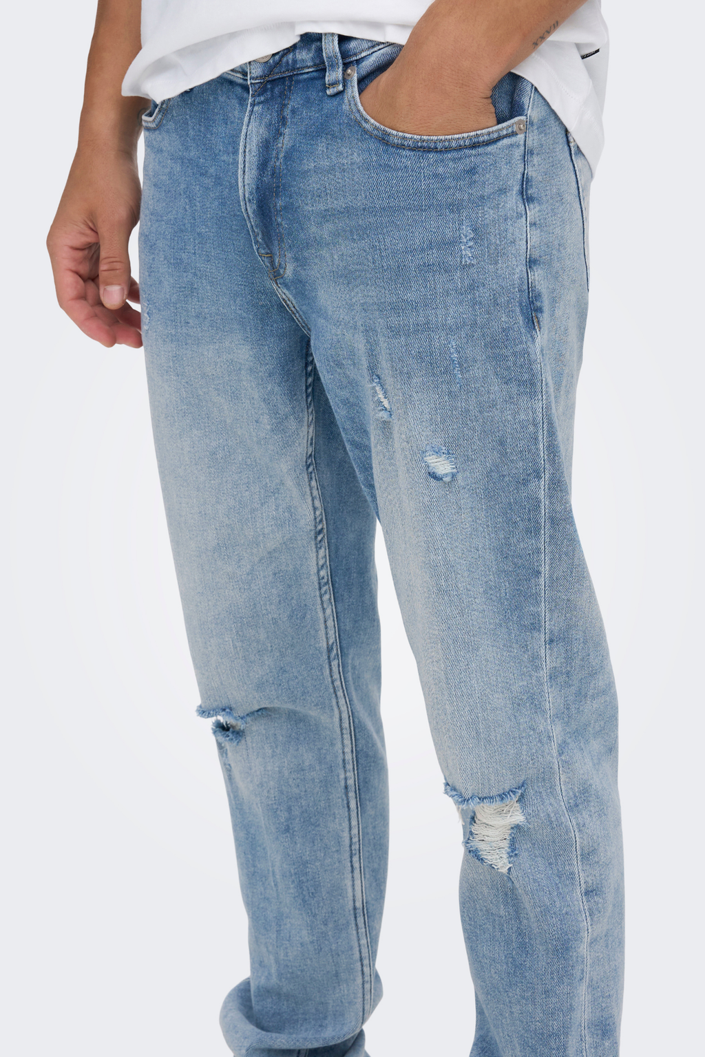 Weft Reg Blue Jeans - Blue Denim