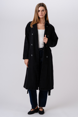 Denim Trenchcoat - Anthracite