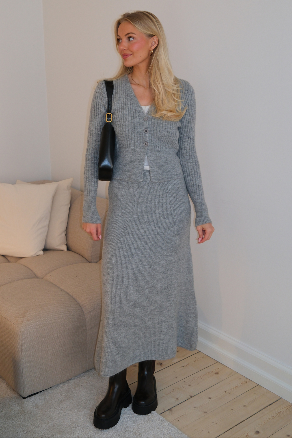 Nova Knit Skirt - Grey