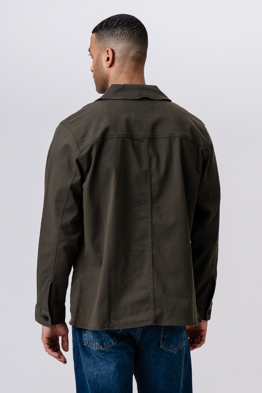 Chaqueta de camisa de sarga - Oliva oscura