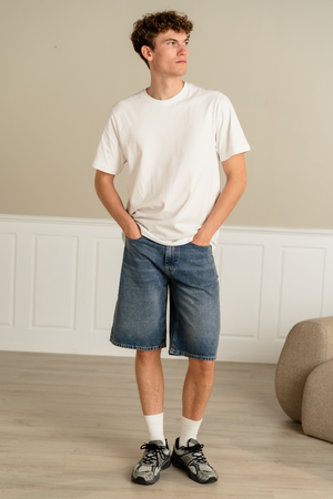 Dril Shorts Suelto - azul