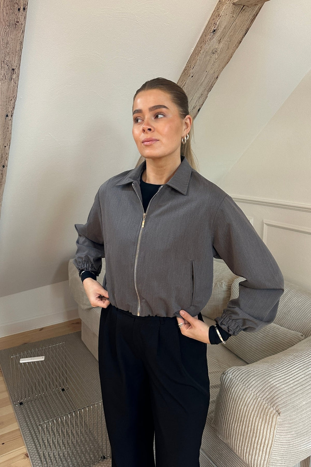 Chaqueta corta Kylie - Gris