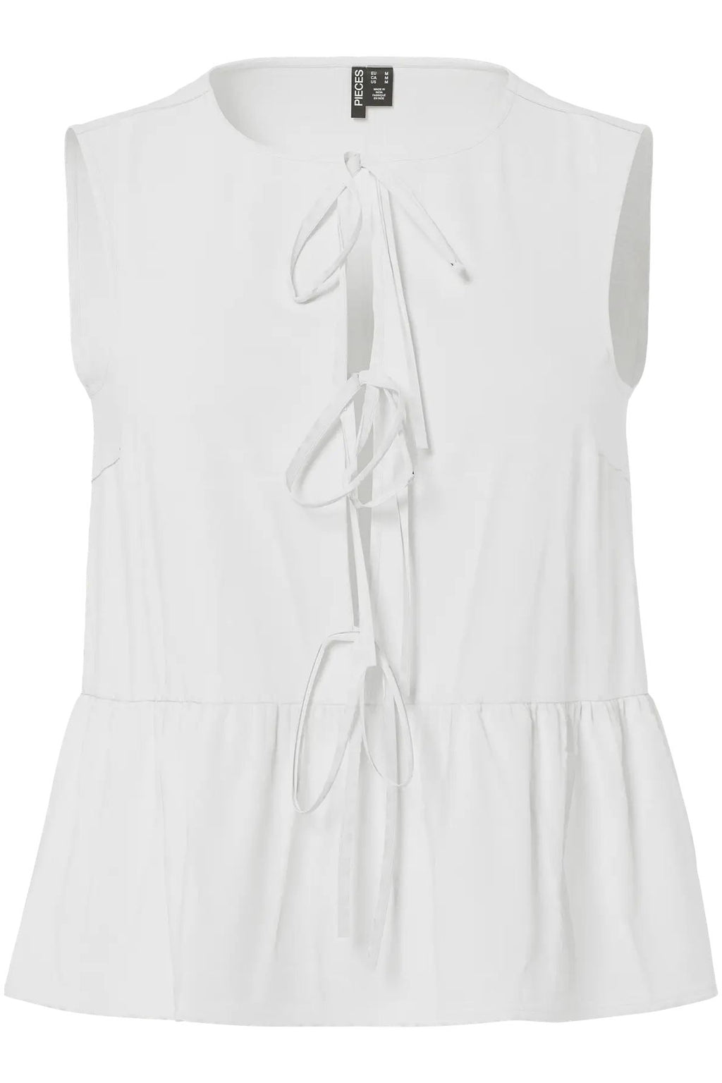 Top Jolly con lazo - Blanco brillante