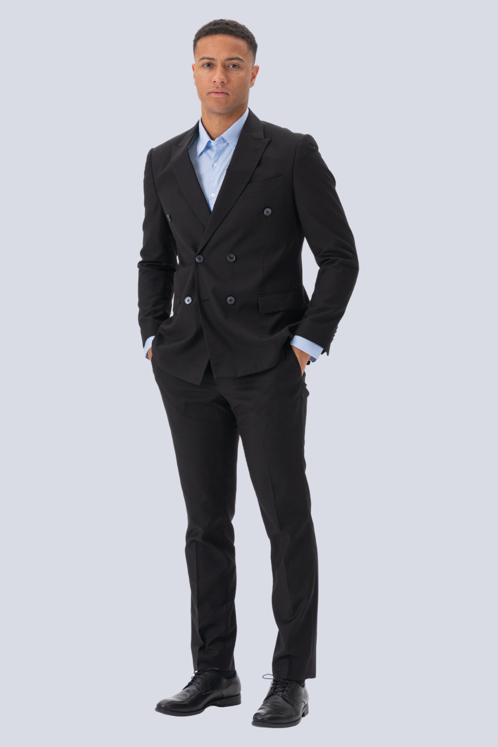 Premium Traje de doble pecho (negro)