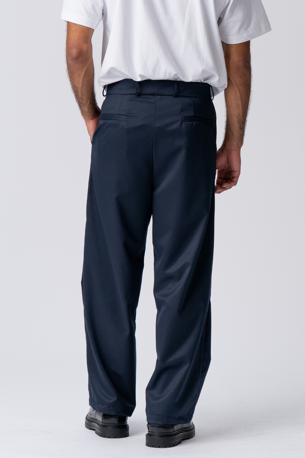 Traje ancho plisado Pants - Marina