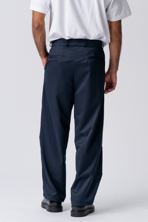 Traje ancho plisado Pants - Marina