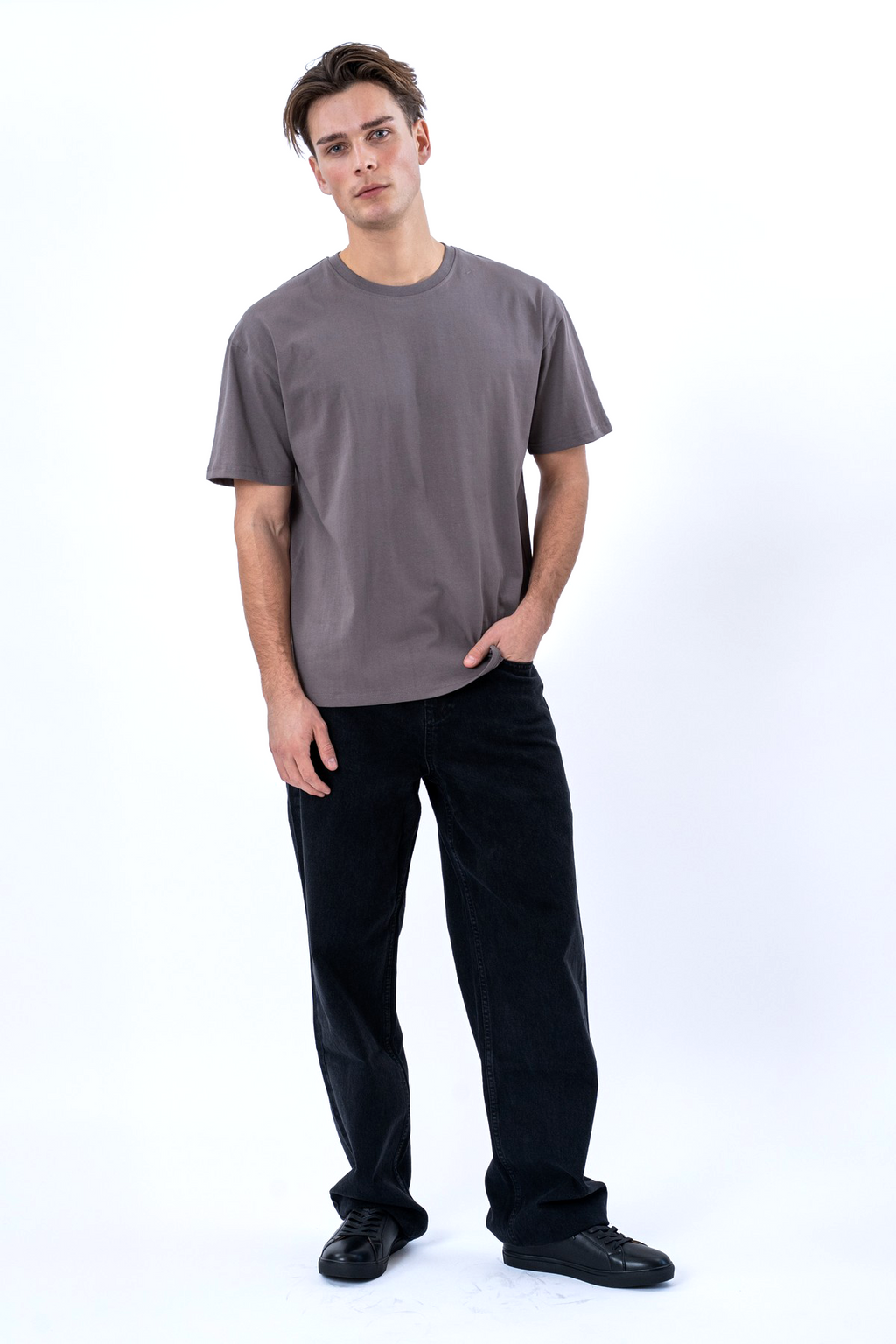 Camiseta boxy - Gris oscuro