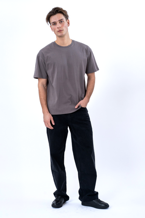 Camiseta boxy - Gris oscuro