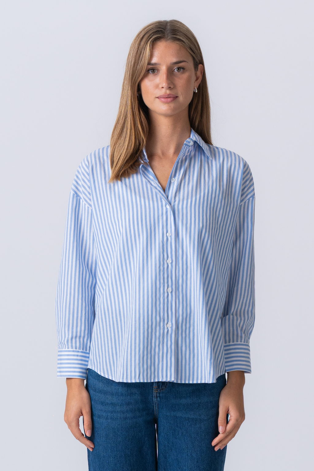 Layla Striped Shirt - Light Blue