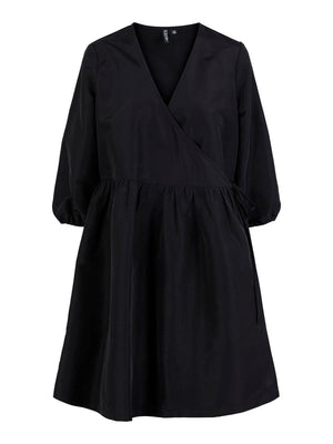 Jylla 3/4 Wrap Vestido - Negro