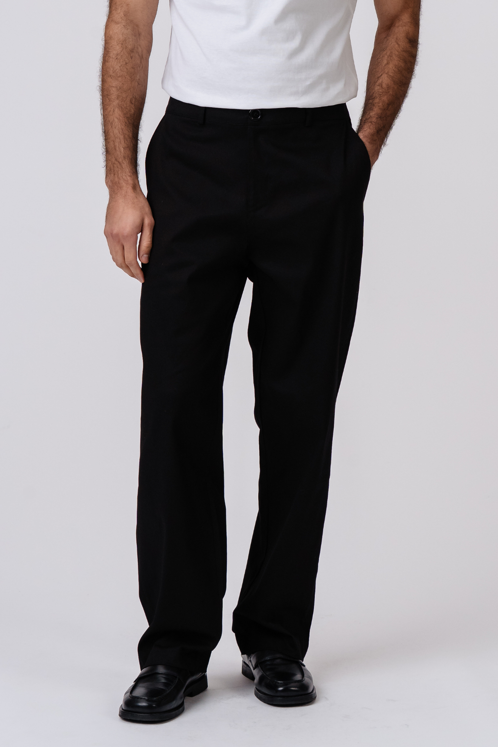 Chinos rectos de algodón - Negro