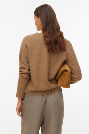 Cárdigan corto con botones Fiona - Silver Mink Melange