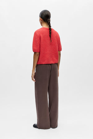 Cárdigan de punto Saggia con cuello en V - Poinsettia Melange