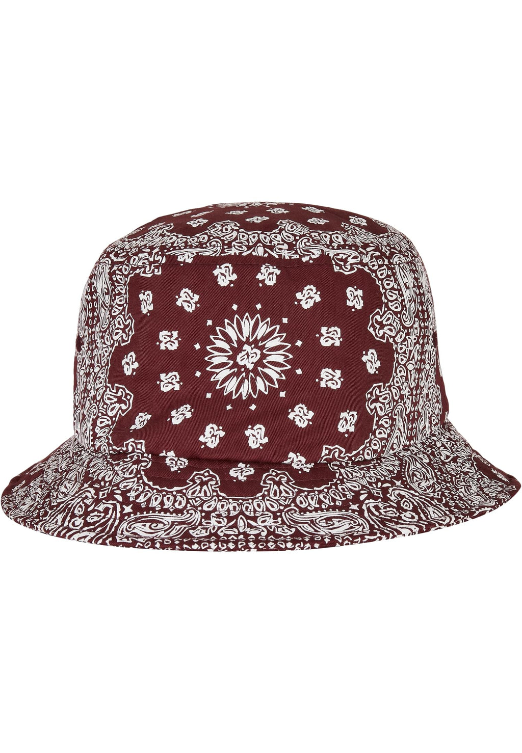 Sombrero de cubo con estampado de bandana - Cereza/Blanco