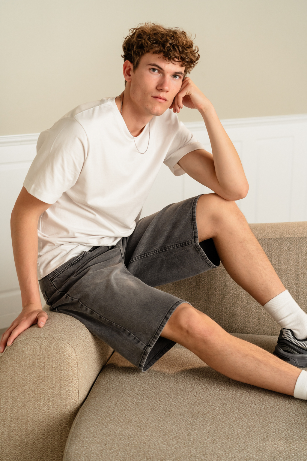 Dril Shorts Suelto - gris