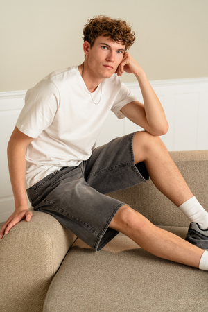 Dril Shorts Suelto - gris
