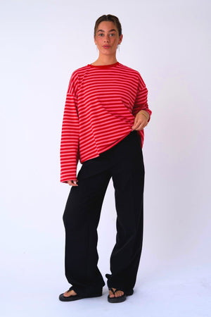 Cleo Blouse - Red/Pink