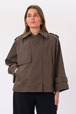 Elara Short Trenchcoat - Brown