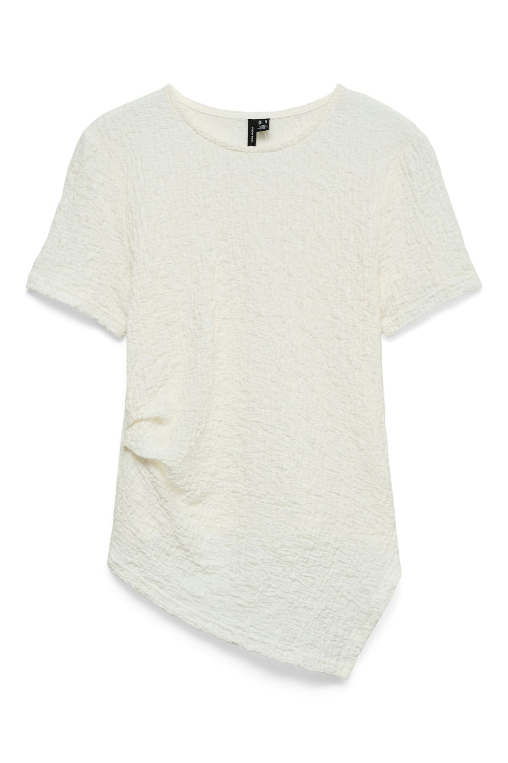 Top asimétrico con cuello redondo Alissia - Blanco Nieve