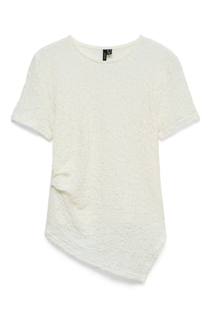 Top asimétrico con cuello redondo Alissia - Blanco Nieve
