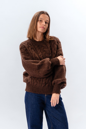 Emma Cable Knit - Chocolate
