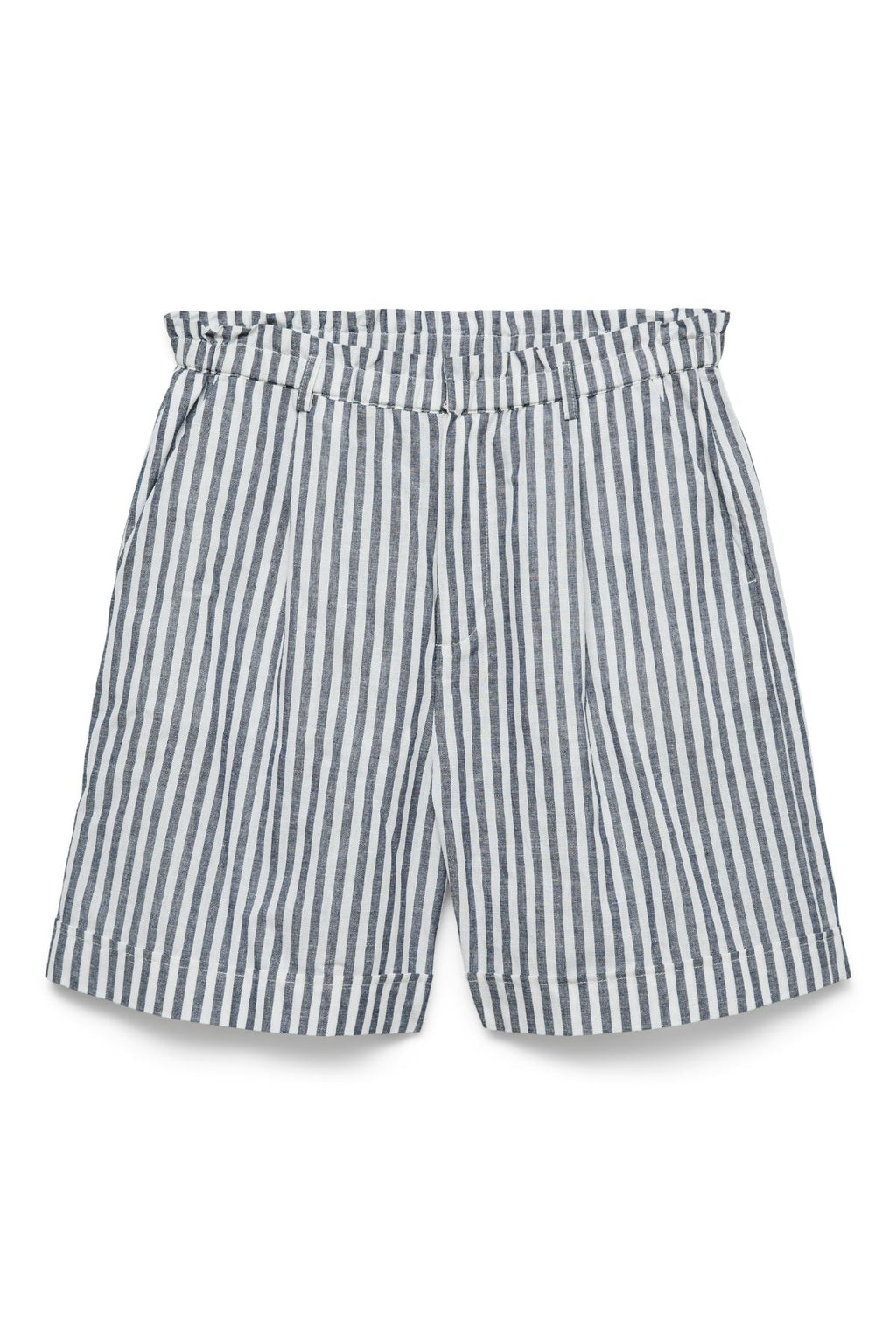 selma Shorts - Blazer azul marino a rayas-Blanco nieve