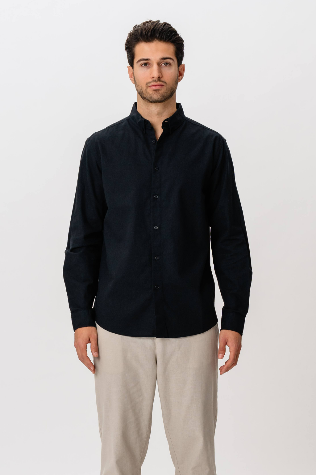 Camisa de lino - Negro