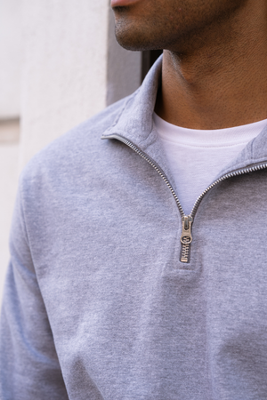 Sudadera media zip - gris