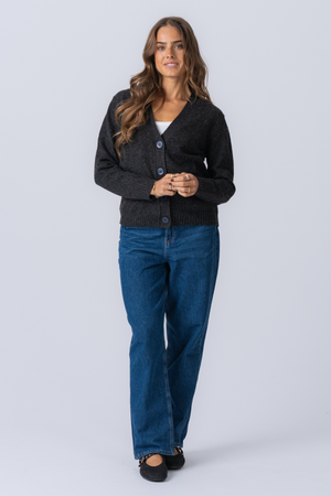 Cárdigan de punto - Melange gris oscuro