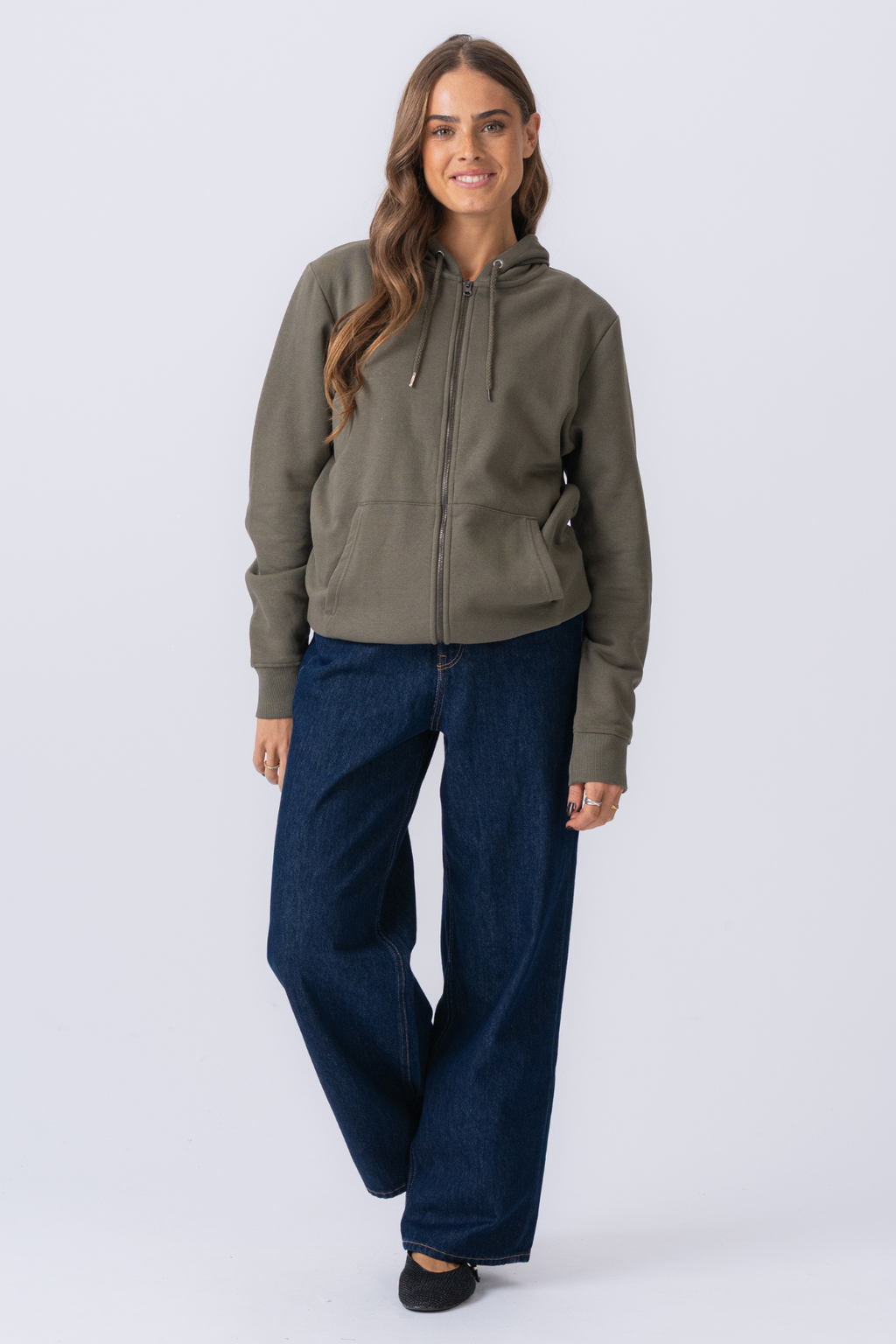 Sudadera con capucha zip - verde